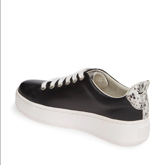 🆕 Halogen Black Leather Ivie Platform Sneaker - Picture 3 of 6